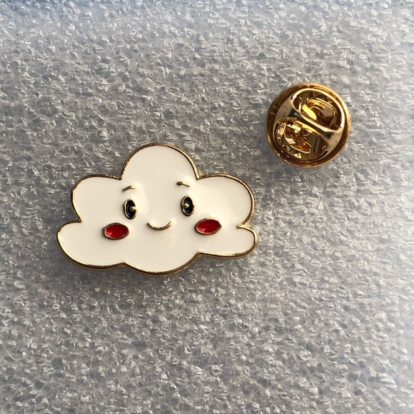 🌻10/$10🌻 Happy Cloud Face Emoji Enamel Pin - Picture 2 of 10